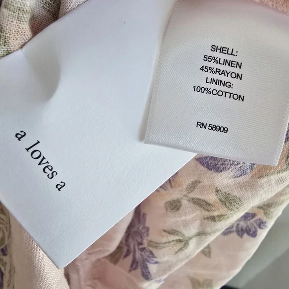 A Loves A Woven Floral Print Deep V-Neck Long Bubble Sleeve Maxi Dress XL - Picture 11 of 11